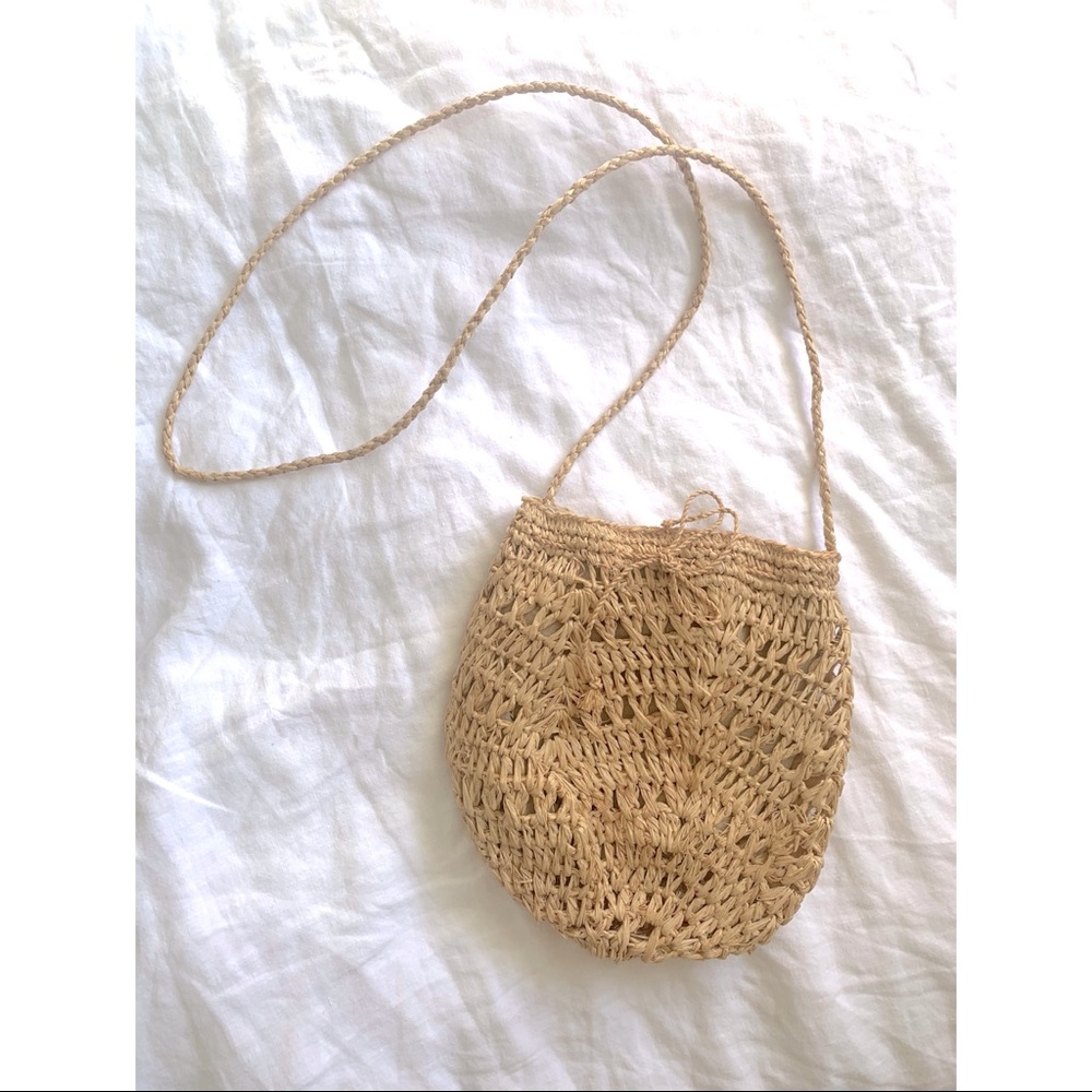 Rafia Pouchette Cross Body Bag